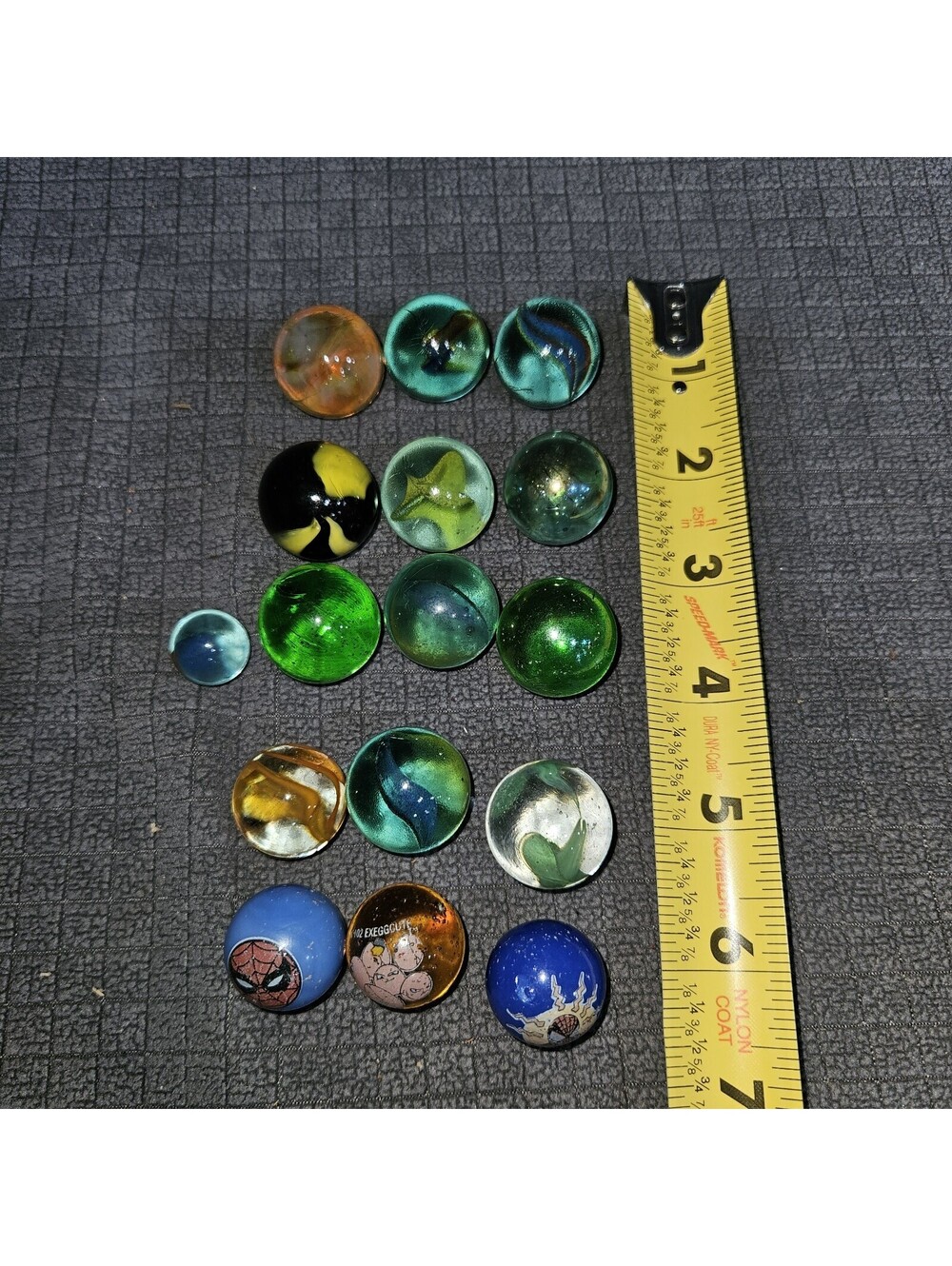 Lot of 15 Vintage Shooter Marbles 3/4"  Mixed Colors Swirl Glass